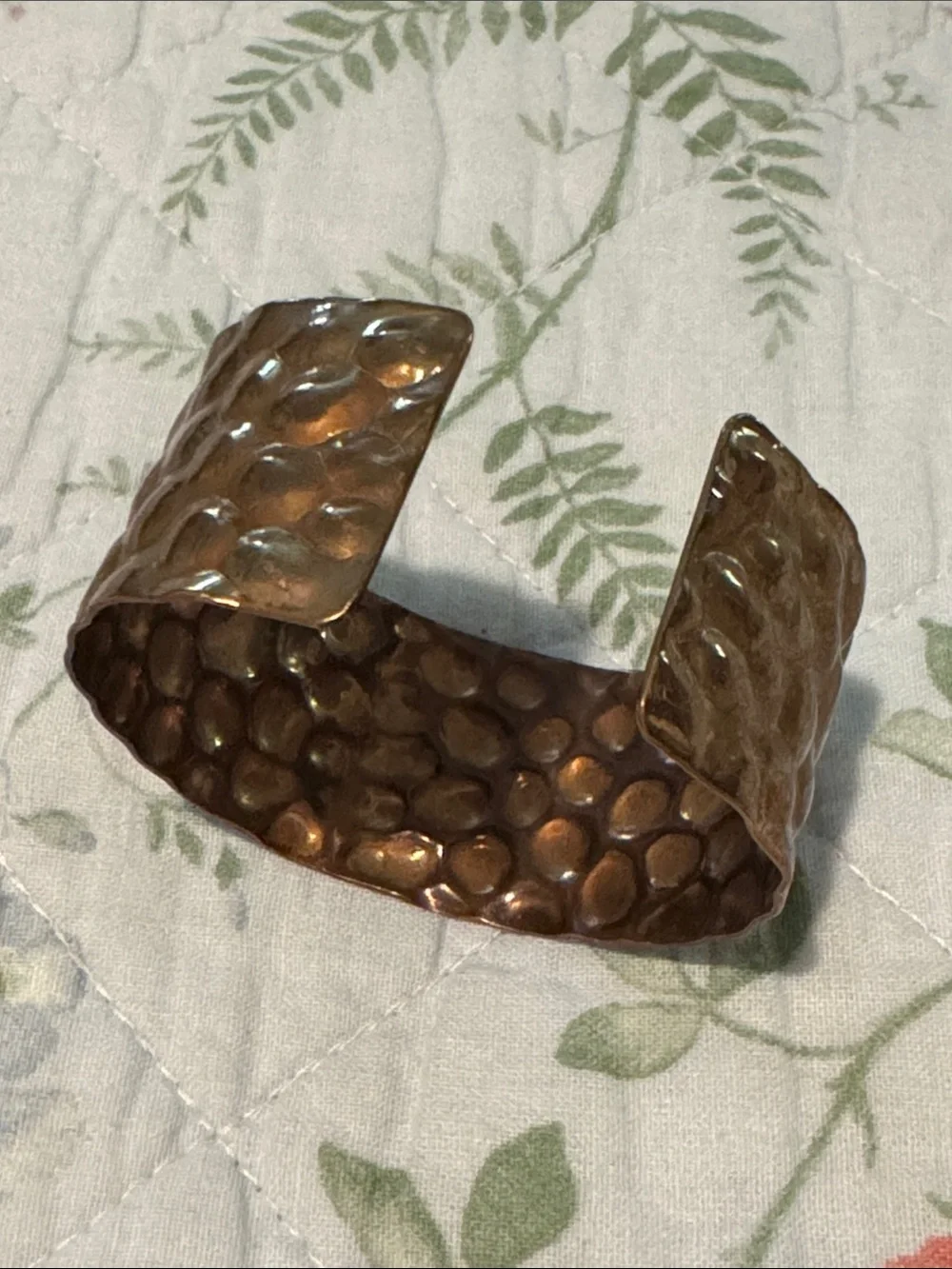 Set of Three Hammered Metal Cuff Bracelets - Gold, Brass, Copper Tones